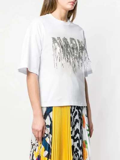 Shop Msgm Printed T-shirt In White