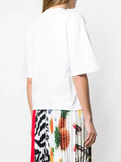 Shop Msgm Printed T-shirt In White
