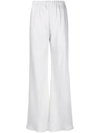 Shop Blanca Satin Wide-leg Trousers In Grey