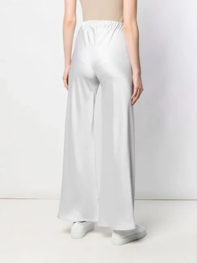 Shop Blanca Satin Wide-leg Trousers In Grey