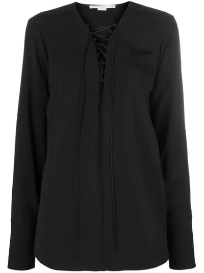 Shop Stella Mccartney Deep V Neck Blouse In Black