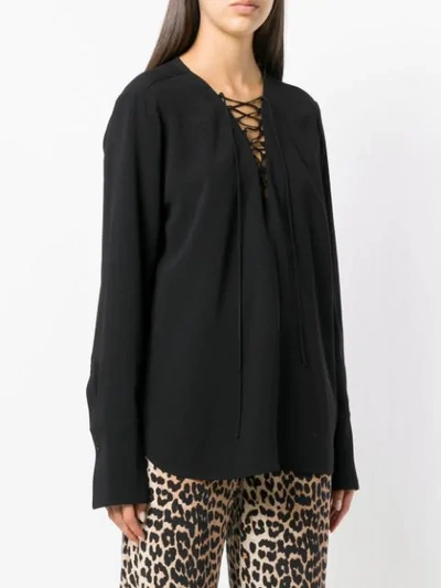 Shop Stella Mccartney Deep V Neck Blouse In Black