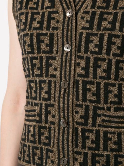 Pre-owned Fendi Knitted Monogram Vest In Brown