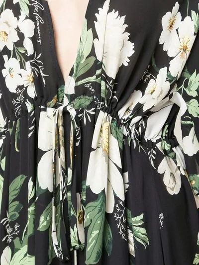 Shop Carolina Herrera Floral Print Maxi Dress In Black Multi