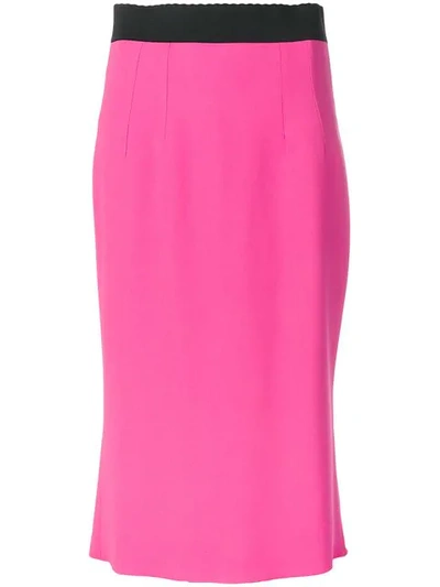 Shop Dolce & Gabbana High Waist Pencil Skirt In Pink