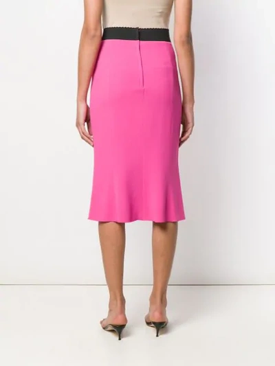 Shop Dolce & Gabbana High Waist Pencil Skirt In Pink