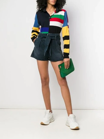 Shop Jw Anderson Striped Rugby Knitted Top In 850 Cobalt