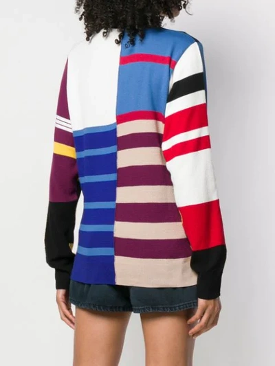 Shop Jw Anderson Striped Rugby Knitted Top In 850 Cobalt