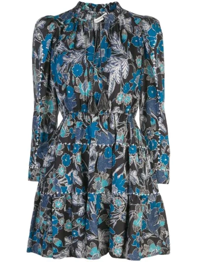 Shop Ulla Johnson Floral Day Dress In Lapis