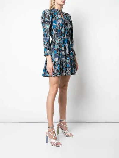 Shop Ulla Johnson Floral Day Dress In Lapis