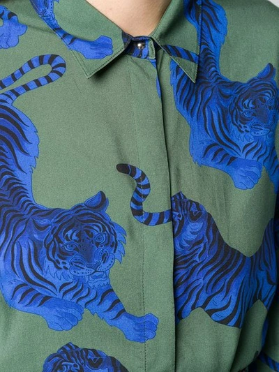 Shop Just Cavalli Tiger Print Shirt In Green