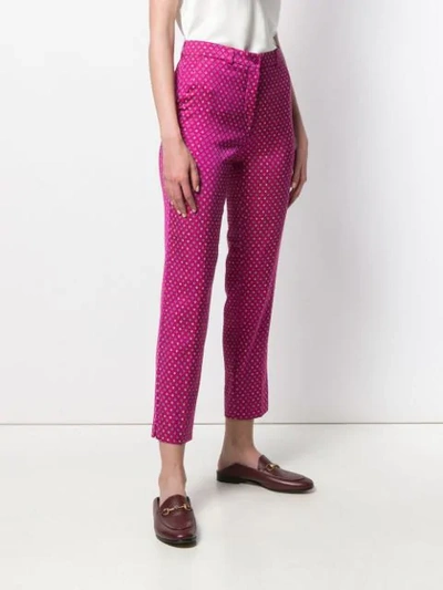 Shop Etro Jacquard Trousers In Pink