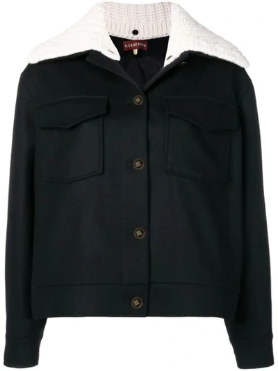 Shop Alexa Chung Knitted Collar Field Jacket - Black