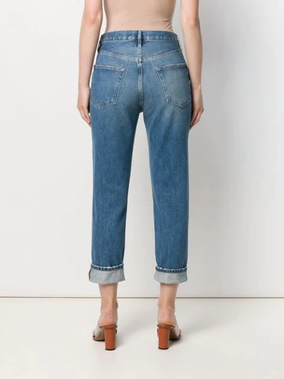 Shop Frame Le Pegged Jeans In Blue