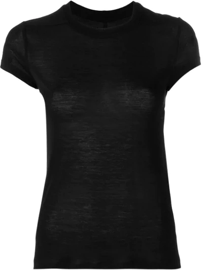 Shop Rick Owens Round Neck Sheer T-shirt In Black