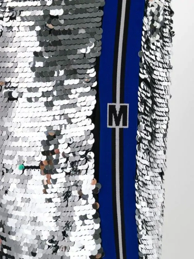 Shop Msgm Sequin Shift Dress In Metallic