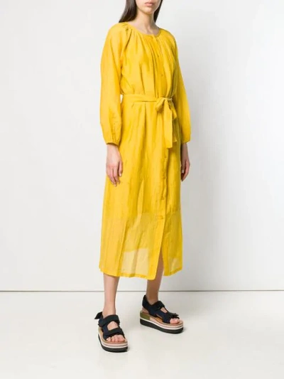 Shop Essentiel Antwerp Belted Midi Dress - Yellow
