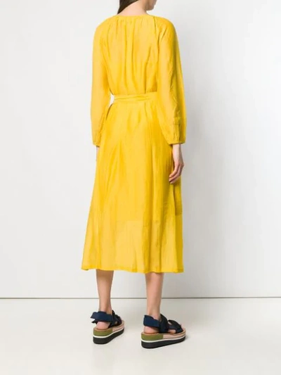 Shop Essentiel Antwerp Belted Midi Dress - Yellow