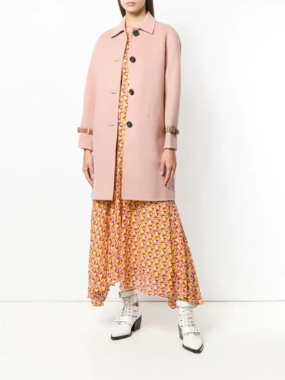 Shop Coach Single Breasted Coat In Pink