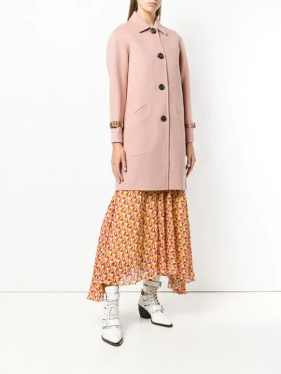 Shop Coach Single Breasted Coat In Pink