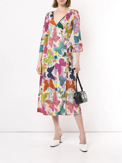 Shop Ultràchic Butterfly Print Dress - Multicolour