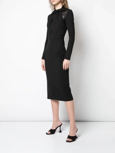 Shop Jason Wu Collection Fitted Midi Dress In Black