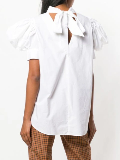 Shop Silvia Tcherassi Staggia Puff Sleeve Top - White
