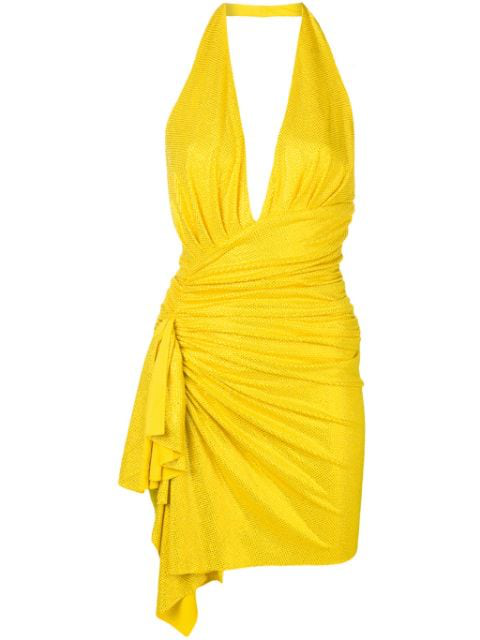 yellow embellished dress