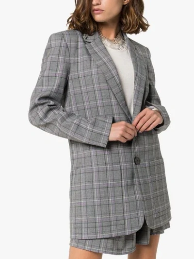 Shop Tibi James Check Pattern Blazer In Multicolour