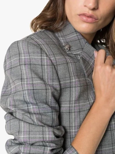 Tibi James Check Pattern Blazer In Multicolour