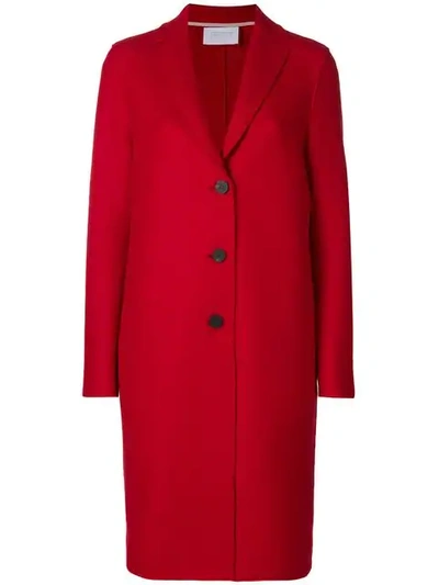 Shop Harris Wharf London Classic Overcoat - Red