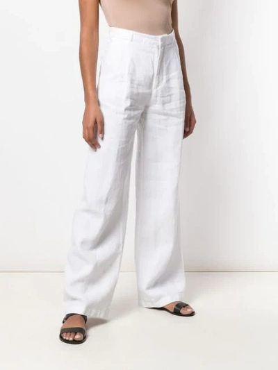 Shop Aspesi Wide-leg Trousers In White