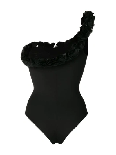 Shop La Reveche Nabila One Shoulder Swimsuit In Black