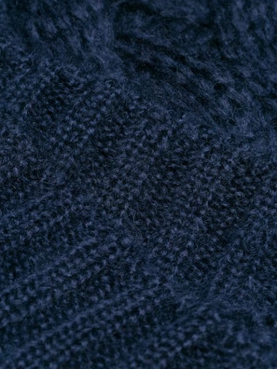 Shop Prada Cable-knit Jumper In F0008 Bleu