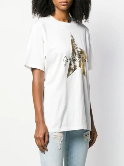 Shop Golden Goose Faded Star Print T-shirt In White