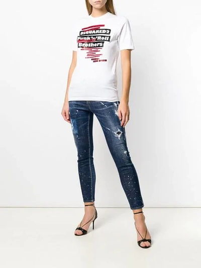 Shop Dsquared2 Punk 'n' Roll T-shirt In White