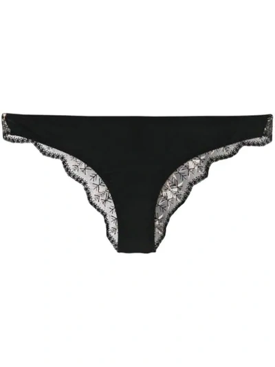 Shop Chite' Lace-embroidered Briefs In Black