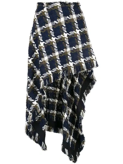 Shop Monse Tweed Asymmetrical Skirt In Multicolour