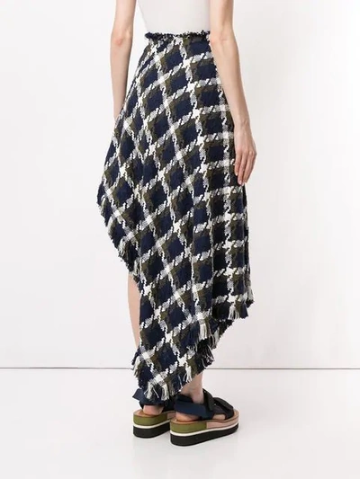 Shop Monse Tweed Asymmetrical Skirt In Multicolour
