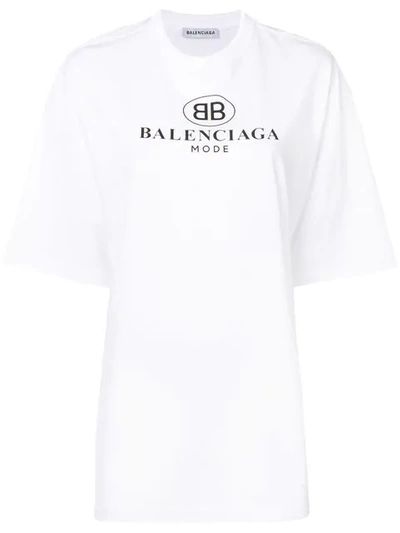 Shop Balenciaga Bb Mode T-shirt In White