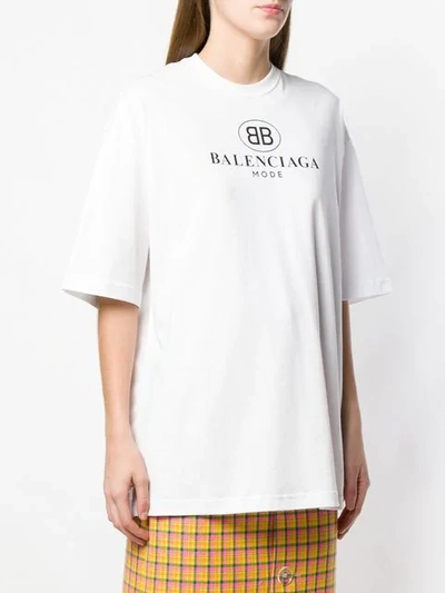 Shop Balenciaga Bb Mode T-shirt In White