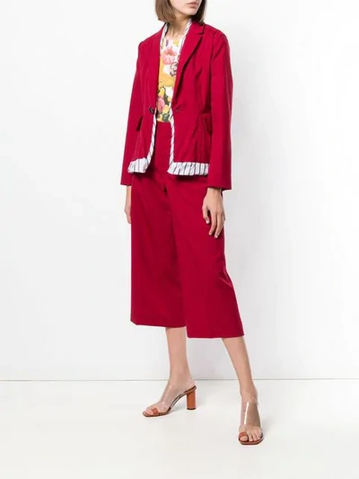 Shop Marni Cropped Tailored Trousers In Red