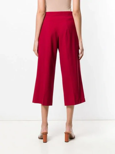 Shop Marni Cropped Tailored Trousers In Red