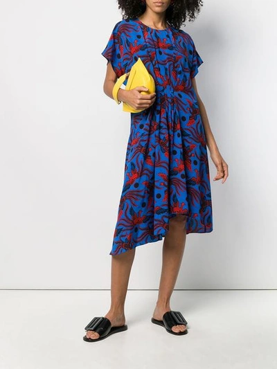 Shop Kenzo Phoenix Print Dress In Blue