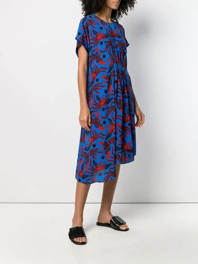 Shop Kenzo Phoenix Print Dress In Blue