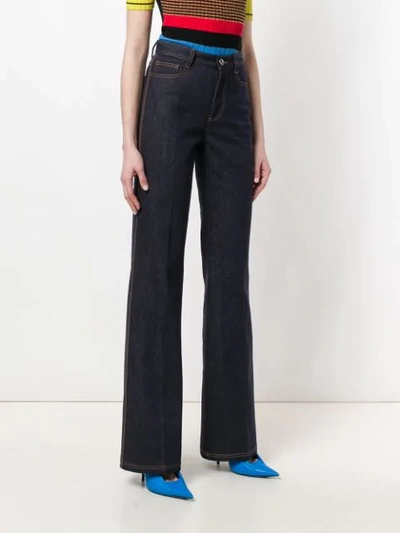 Shop Fendi Flared Jeans In Blue