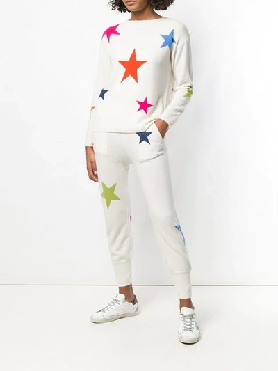 Shop Allude Star Patch Knitted Joggers In White