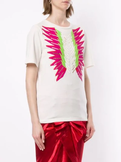 Shop Manish Arora Crystal Embroidered T-shirt - White