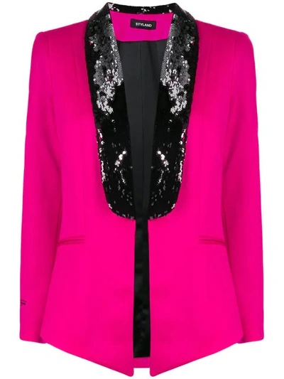 Shop Styland Sequin Detail Blazer In Pink