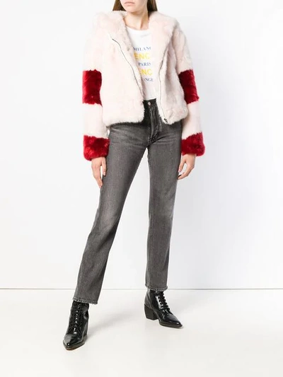 Shop La Seine & Moi Lisa Faux Fur Jacket In Pink